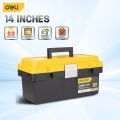 Deli Tools Box Storage 12" 14" 15" Toolbox With Metal Latch Tools Organizer Storage Box With Removable Tray Design Plastic Heavy Duty Organizer For Tools DL6211 DL-TC240. 