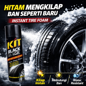 KIT Black Magic Tire Foam 350ml - Semir Ban Spray Pengkilap Ban Mobil