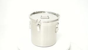 304 Stainless Steel Airtight Canister Kitchen Metal Food Storage Canisters w/Airtight Lid & Locking Clamp Cereal Container for Rice Flour Milk Coffee Bean Silver (21L)