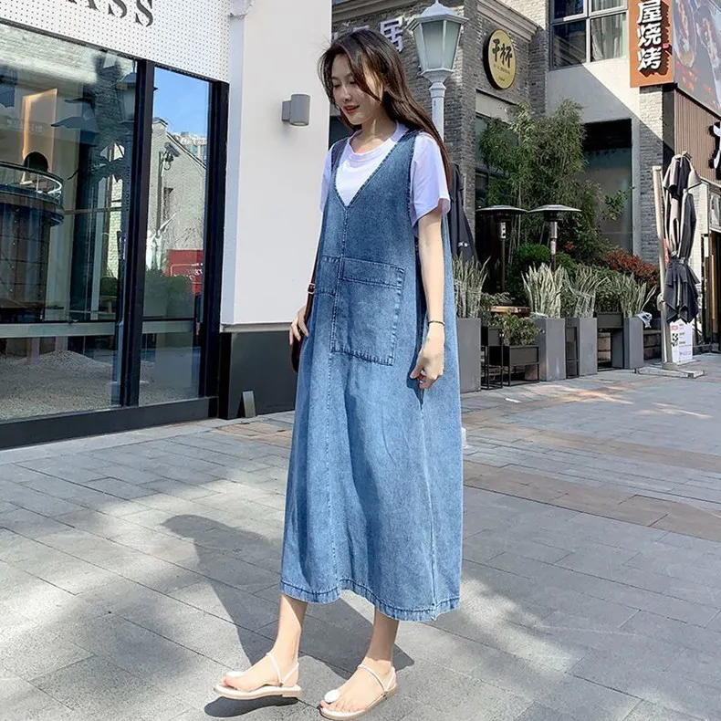 Chic long blue jean dress plus size In A Variety Of Stylish