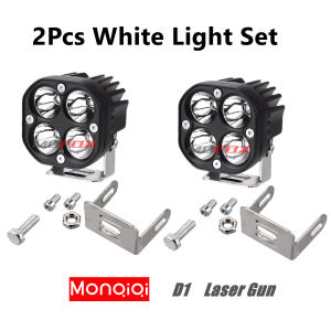 2pcs Laser Gun LED VINYX D4  Work Light For Motorcycle Car 4000lm 40W Mini Driving Light Motorcycle LED Bulb Off Road WaterproofLampu Tembak Sorot Laser Gun
