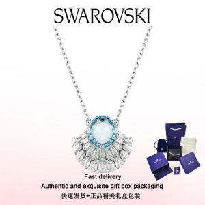 ♈Swarovski♈ Stylish Womens Jewelry The New S925 sterling silver shell with blue crystal gemstone Idyllia pendant necklace Valentines Day gifts birthday gifts Free genuine gift box
