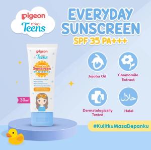 PIGEON TEENS EVERYDAY SUNSCREEN SPF 35/PA+++ 30ml | Sunscreen Remaja Real SPF | No Whitecast | Non Sticky Formula