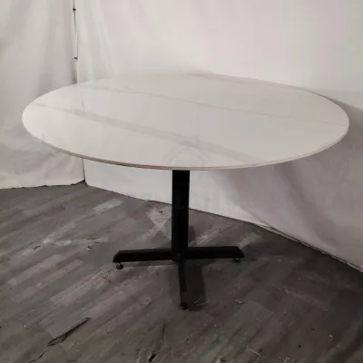 Belilah 3ft 4ft Round Glossy Sintered Stone Premium X Leg Cafe Table Meja Makan Marble Bulat