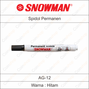 Spidol Permanen Snowman AG 12 Permanent Marker Hitam Hijau Biru Merah Per Pcs