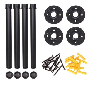 4Pcs Pipe Shelf Bracket Wall Mounted Floating Shelf Bracket Metal Shelving Brackets