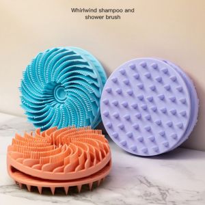 ALLUCK Silicone Soft Bristle Shower Brush Double-sided Massage Body Shampoo Brush Durable Cleaning Bath Brush For Exfoliation