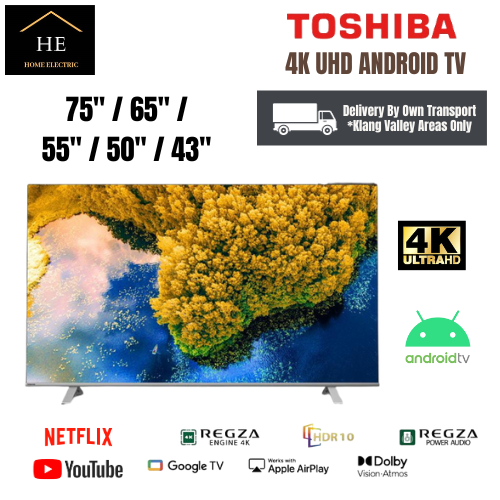 Toshiba 43" / 65" / 75" INCH 4K UHD Smart Android Google LED TV ...
