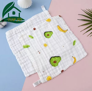 25CMX25CM baby face towel Six Layers new born square towel Muslin Cotton Soft Handkerchief Bathing Feeding Face Washcloth Breathable Skin-Friendly Comfortable Highly Absorbent baby girl boy towel
