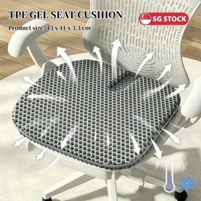 True Relief Honeycomb Cooling TPE Gel Seat Cushion Pad High Elastic Honey Comb Gel Ergonomic Chair Driving Seat Pad