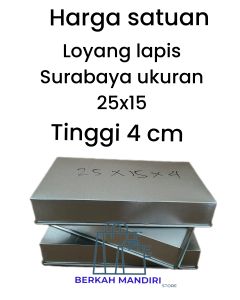 Loyang lapis Surabaya ukuran 25x15 cm tinggi 4 cm cetakan kue lapis bahan galvanis galvalum tebal Anti lengket harga satuan murah meriah