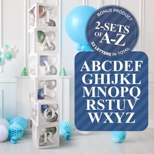 0-9 Number A-Z Alphabet Name Box Stand Happy Birthday Wall Background Transparent Balloon Box Valentines Gift Idea Wedding Party Decoration Anniversary Christening Baby Shower Standee Lettering Name Backdrop Design Easter Graduation Christmas Home Decor - Lazada