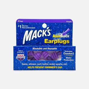 Macks AquaBlock Earplugs 2 Pair Purple | Ear Plugs For Swimming Cover Reusable Silicone Waterproof Penutup Tutup Telinga Mandi Kalis Air 游泳耳塞防水