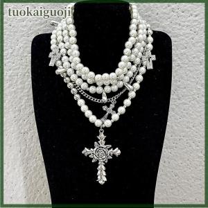 tuokaiguoji Fashion Personalized Multi-Layered Cross Pendant Necklace Clavicle Chain For Women Temperament Jewelry Accessories Gifts