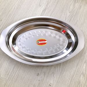 Dĩa bò né hột xoài inox đĩa hấp cá inox đĩa inox cao cấp loại1 lòng sâu
