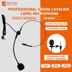 Lavalier Microphone Vocal Wired Headset Neck Microphone 3.5mm For Voice Amplifier Speaker Teacher