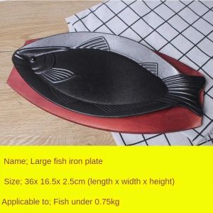 Cast Iron Fish Shaped Teppanyaki Commercial Fish Plate Crucian Carp Iron Plate Barbecue Plate