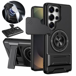 Armor Case For Samsung Galaxy S26 Ultra 5G Lens Protect Stand Holder Funda For Galaxy S26 Plus S 26 Edge Wireless Charging Cover