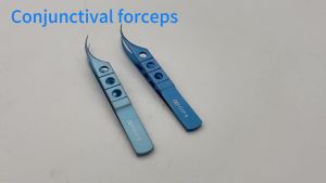 คีมฟันไทเทเนียม Colibri สำหรับเย็บและผูกเชือก คีมจัดการตาแบบโค้ง