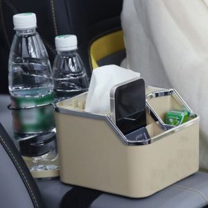 HISTO 2 Foldable Cup Holder Car Armrest Storage Box Waterproof Phone Stand Car Tissue Case Universal Large Capacity Car Armrest Cup Holder Tray Trunk