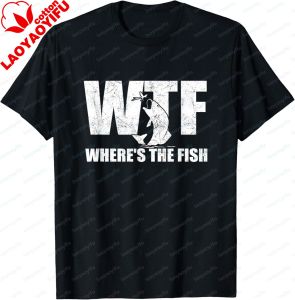 [Local Stock] VCC Wheres The Fish Mens Funny Fishing Gifts Fathers Day T-Shirt Summer Short Sleeve O-neck Breathe Comfort Man Tshirt Cotton Tees
