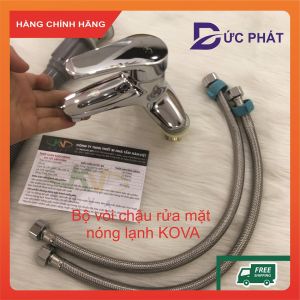 Bộ vòi chậu  đồng Kova 01V  vòi chậu rửa bát bảo hành 3 năm