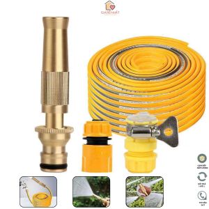 Vòi xịt tăng áp rửa xe vệ sinh nhà cửa Dài 5-10-15-20 mét Đầu phun làm từ đồng tạo áp lực cao điều chỉnh 4 kiểu tia khác nhau