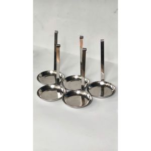 Khay Làm Bánh Tôm Inox Cao Cấp Đường Kính 10cm – Cán Dài 16cm Có Móc Treo Khuôn Chiên Bánh Tiện Lợi