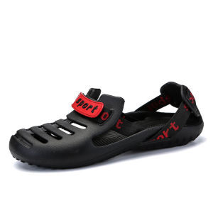 STNPO Men Sandals Breathable Shoes Hollow Out Flat Shoes Pull On Sport Outdoor Beach Sandals Shoes Men Roman Shoes Korean Youth Sandals for Men 39-47