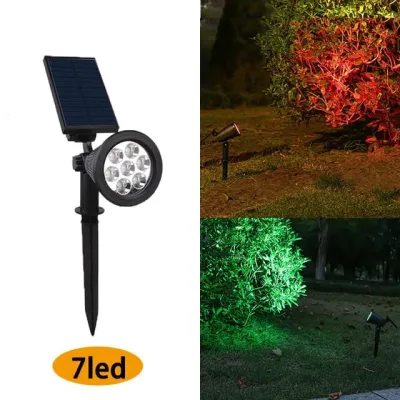 7LED Outdoor Solar Lights RGB Changing Lawn Ground Lamp IP65 Waterproof Landscape Spotlights Lighting For The Garden Decor
