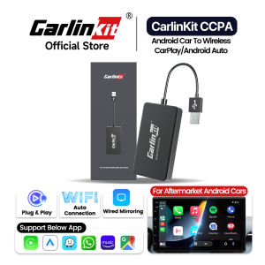 CarlinKit CCPA Aftermarket Head Unit to Wireless CarPlay & Wireless Android Auto Work with Android Car Player/Multimedia Car Stereo Built-in Microphone Supports 5.8Ghz WiFi Transmission Plug and Play