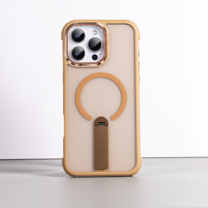 Sanptoch Cho Magsafe Matte Hợp Kim Đứng vỏ điện thoại Cho iPhone 16 15 14 Pro Max Silicone Cạnh + Frosted lưng nhựa PC cứng Bìa Cho iPhone 16 Pro Max Bumper Ốp chống sốc Với Kim Loại Chủ