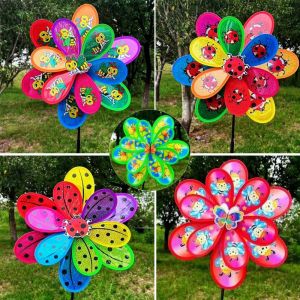 VIVAZ Multistyles Sparkly Insect Windmill Cartoon Double Layered Colorful Childrens Windmill Garden Yard Toys Pinwheel Windmill Outdoor Party Picnic Decor