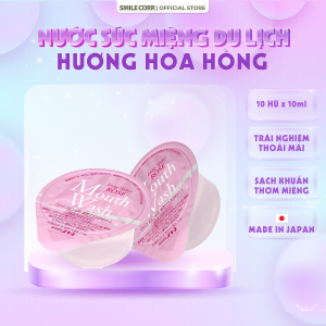 Set 10 hũ Nước súc miệng du lịch bỏ túi tiện lợi OKINA Long Spin Rose Hương Hoa Hồng đến từ Nhật Bản - Set 10 hũ x 14ml