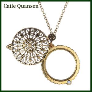 Caile Vintage Chain Magnifying Hot Necklace Pendant Grandma Gift Metal Magnifier