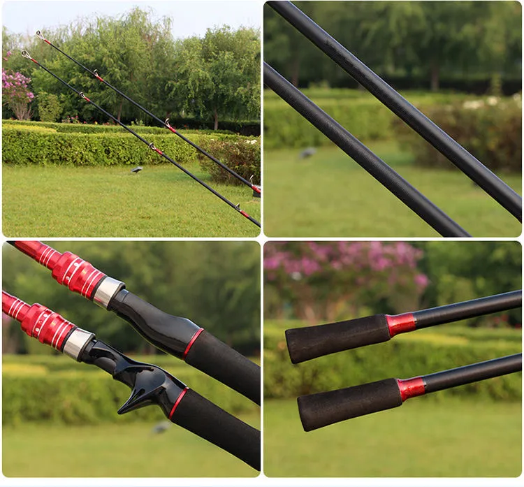 Red Wolf Bass Spinning Fishing Rod and Reel Combo with Tackle Kit