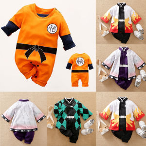 ชุดอะนิเมะ Demon Slayer สำหรับทารกแขนยาวชุดหมี Kyoujurou Goku ชุดจั๊มสูทคอสเพลย์การ์ตูนทารกแรกเกิดตัวอักษรคลานเสื้อผ้า