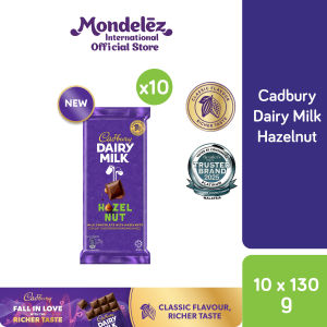 [Bundle of 10] Cadbury Dairy Milk Hazelnut Chocolate Big Bar (130g)
