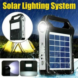 220V Portable Solar Panel Power System USB Charging Generator Camping With LED Light