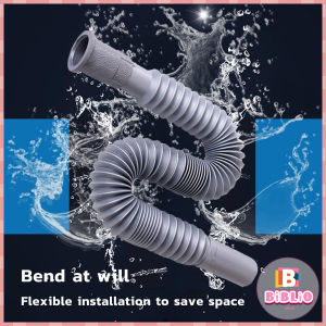 BIBLIO Drain Pipe Household Plastic Bathroom Flexible Anti-odor Tube Drainage Replacement Retractable