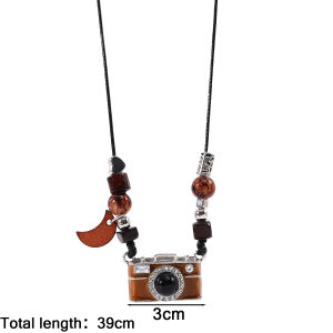 【♡Lovely girls house♡】Vintage Style Camera Pendant Necklace Leather Rope Collar Chain