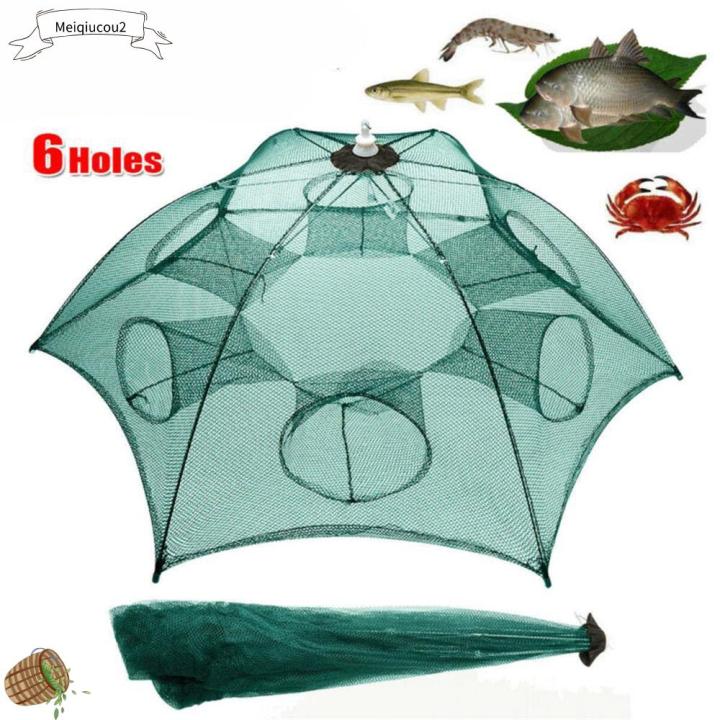 Easy Throw Crab Fish Net Outdoor Full Automatic Magic Fishing Trap Nylon  Mesh Fish Net 4/6/8/12/16 Holes