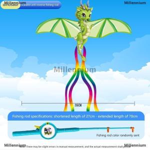 [COD] Millennium 2025 New Kids Handheld Fishing Rod Kite With Tails Outdoor Interactive Toy For Fun Parent Child Activities