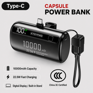 Mini 10000mAh Capsule Power Bank | 22.5W Fast Charge | CCC Certified