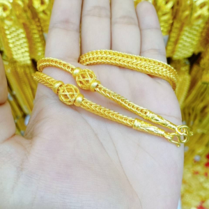 สร้อยคอ 2 บาท ลายสี่เสาคั่นโอ่งฉลุ  ยาว 20 นิ้ว หุ้มเศษทอง 96.5% ทองโคลนนิ่งเหมือนจริงที่สุด