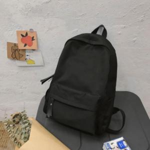 【 Quick Shipping 】 Student Backpack Korean Solid Color Simple Large Capacity Nylon Backpack Casual Bag For Men and Women
