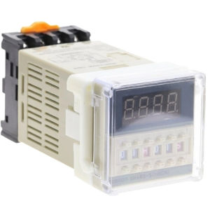 Timer điện tử DH48S-S delay time relay thời gian luân phiên 8 chân tròn điện áp 220VAC kèm chân đế PF083A