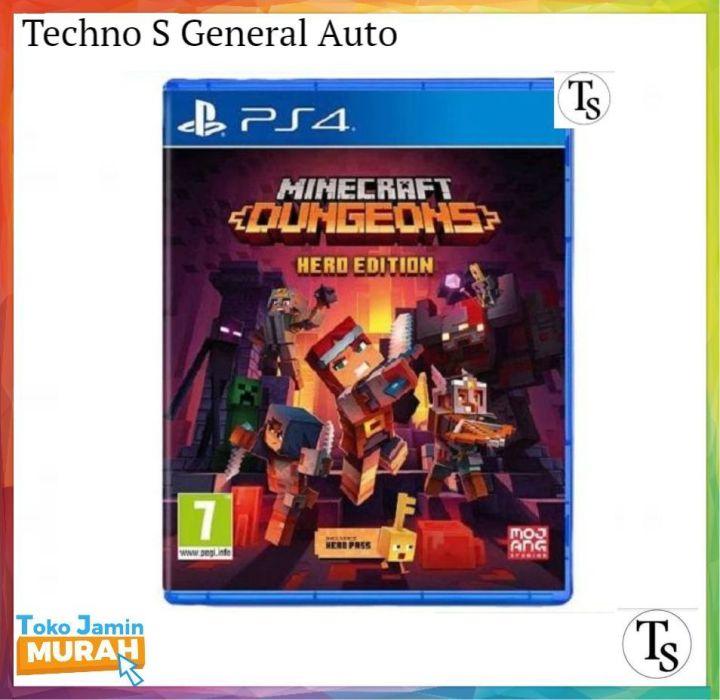 PS4 Games Minecraft - Kaset PS 4 Minecraft - PS4 Minecraft Dungeons Hero Edition