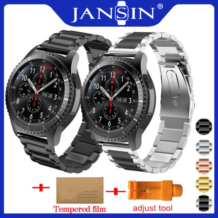 Jansin Stainless Steel Watch Strap For Samsung Galaxy Watch 46mm Gear S3  Frontier Gear S3 Classic Smart Watch Band Bracelet Wristband With Screen 
