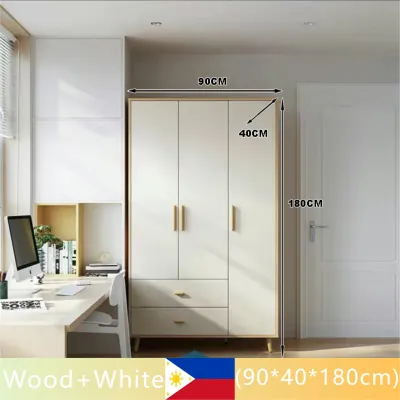 HOMEE Wooden Wardrobe Clothes Storage Cabinet Bedroom Wardrobe Large Capacity With Drawer Wardrobe